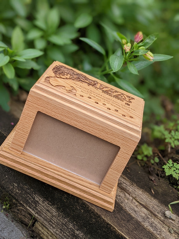 🌈💫 Personalized Solid Oak Pet Urn with Photo Space for Your Beloved Companion 💫🌈