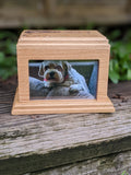 🌈💫 Personalized Solid Oak Pet Urn with Photo Space for Your Beloved Companion 💫🌈