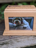 🌈💫 Personalized Solid Oak Pet Urn with Photo Space for Your Beloved Companion 💫🌈