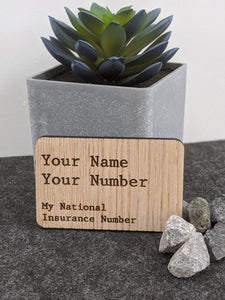 National Insurance Card Keepsake Personalised