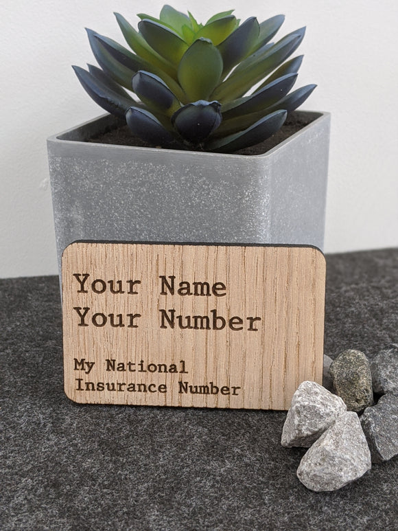 National Insurance Card Keepsake Personalised