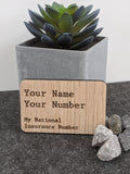 National Insurance Card Keepsake Personalised