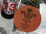 Wales Grand Slam 2021 Italian Leather Table Coaster