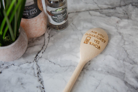 Are You Immature Gift Wooden Spoons Engraved