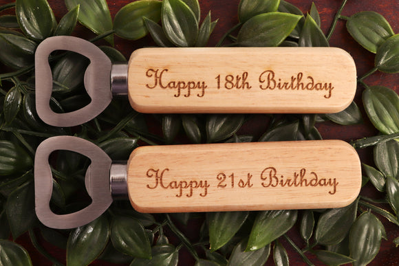 Birthday Bottle Opener Any Age, Text or Font