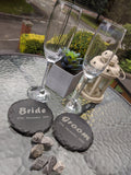 Bride & Groom Slate Table Coasters