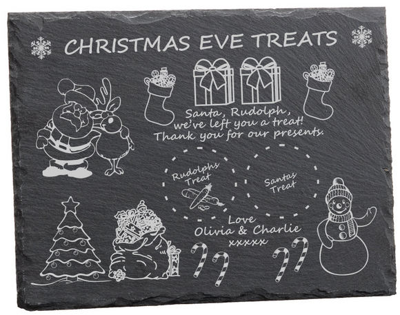 Santa Treat Plate / Tray / Board Christmas Eve Personalised Father Christmas
