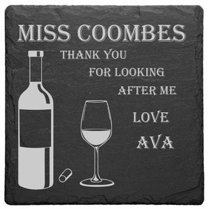 Premium Slate Thank You Coaster, Teacher Gift, End of Year / Term Keepsake Coach