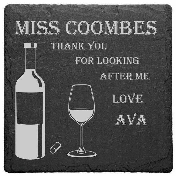 Premium Slate Thank You Coaster, Teacher Gift, End of Year / Term Keepsake Coach