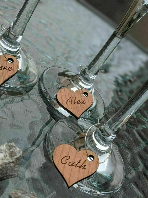 Personalised Wine Glass Charm Gift Wedding Anniversary Hen Baby Shower Party