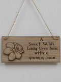 Personalised Sweet Lady Home Sign Novelty Wales Welsh Garden Gifts Shed Kitchen