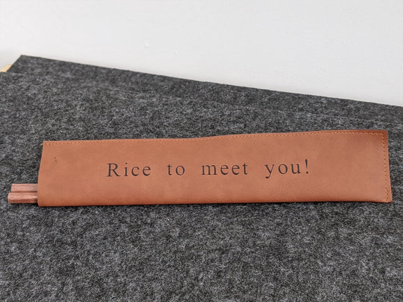 Personalised Case and Bamboo Chopsticks Birthday Christmas New Year Gift Wood