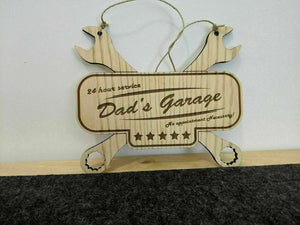 Dad Garage - Shed - Man Cave Personalised Fathers Day Plaque - Dads Sign Gift