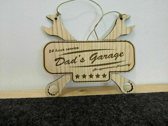 Dad Garage - Shed - Man Cave Personalised Fathers Day Plaque - Dads Sign Gift