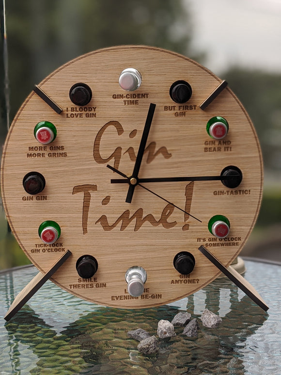 Gin Time Clock - Gin Bottle Holder Design
