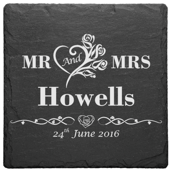Mr & Mrs Table Coaster Personalised Gift, Wedding, Anniversary