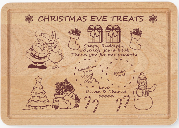 Santa Treat Plate / Tray / Board Christmas Eve Personalised Father Christmas