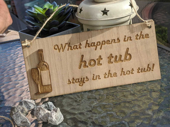 Personalised Hot Tub Sign Novelty Quarantine Man Cave Garden Gifts Shed Home