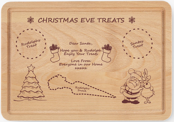 Santa Treat Plate / Tray / Board Christmas Eve Personalised Father Christmas