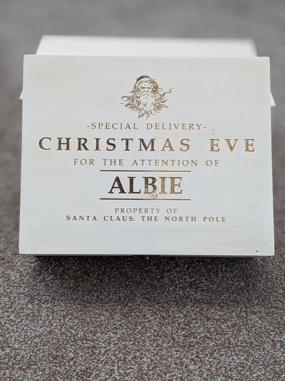 Premium Wooden Personalised Christmas Eve Box Xmas Tree Gift Memory Box