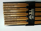Personalised Engraved Bamboo Chopsticks Wedding Anniversary New Home Gift Wood