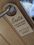 Personalised Santa Stop Here Door Hanger - Christmas Santa Sign