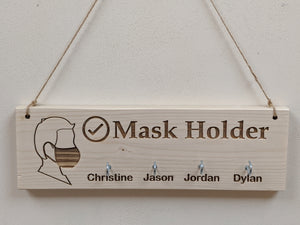 Personalised Mask Holder Wooden Hanger
