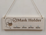 Personalised Mask Holder Wooden Hanger