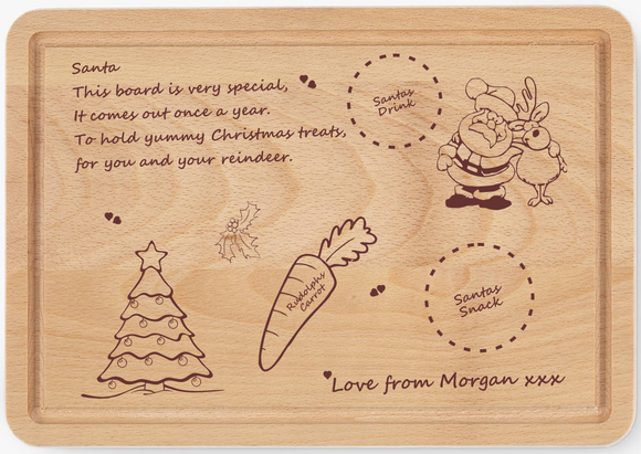 Santa Treat Plate / Tray / Board Christmas Eve Personalised Father Christmas