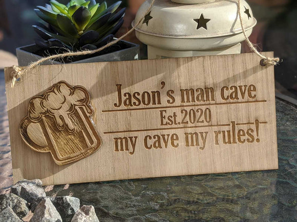 Personalised Dads Man Cave Sign Novelty Garden Gifts Shed Lockdown Birthday
