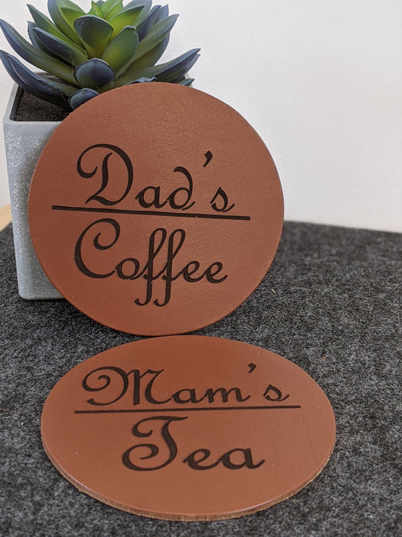 Italian Leather Table Coaster. Personalised Birthday, Gift, Wedding