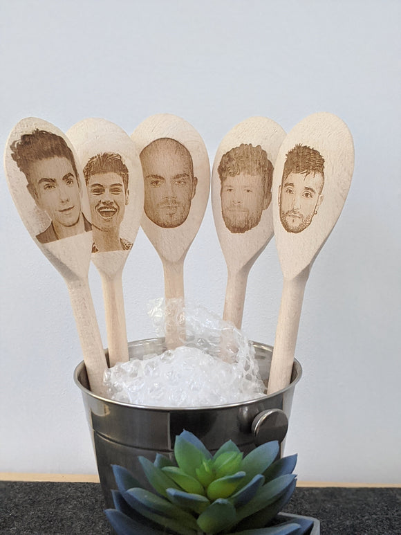 The Wanted Gift Wooden Spoons Engraved Max George, Tom Parker