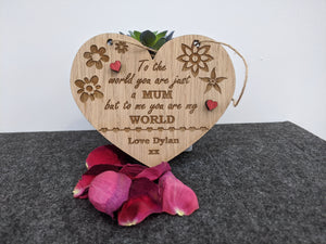 Mothers Day Heart Sign Nan, Nanny, Mam, Mum, Birthday / Thank You / Lock Down