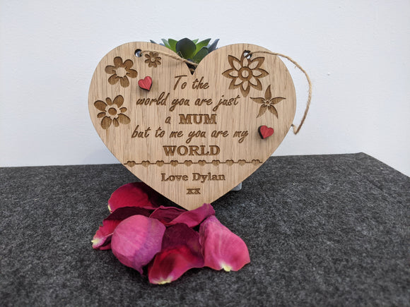 Mothers Day Heart Sign Nan, Nanny, Mam, Mum, Birthday / Thank You / Lock Down