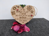 Mothers Day Heart Sign Nan, Nanny, Mam, Mum, Birthday / Thank You / Lock Down