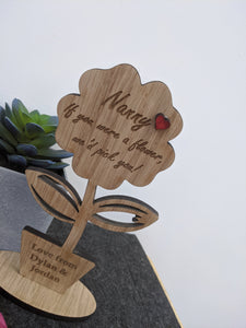 Mothers Day Sign Flower Nan, Nanny, Mam, Mum, Birthday / Thank You / Lock Down