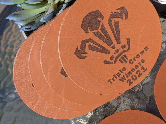 Wales Triple Crown Winners 2021 Coaster Leather
