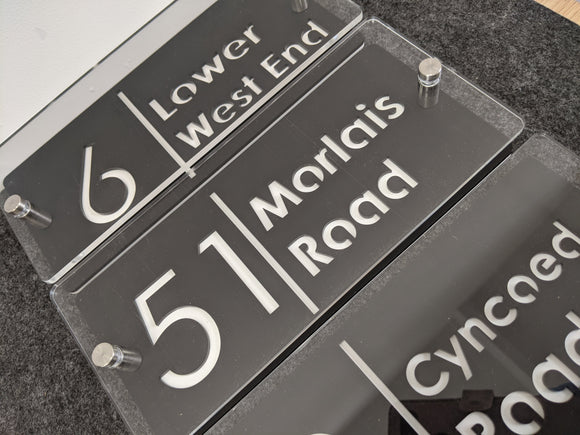 Personalised House Sign Any Text - Tripple Ply with Stainless Steel Mounts