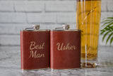 Personalised 8oz Hip Flask Wedding Stag Groomsmen Best Man Usher Gift