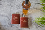 Personalised 8oz Hip Flask Wedding Stag Groomsmen Best Man Usher Gift