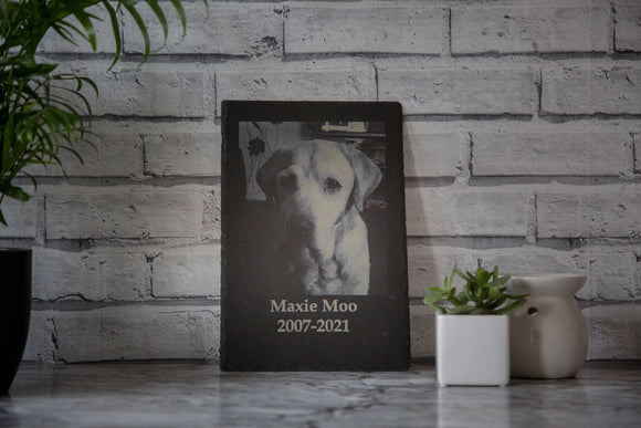 Personalised Slate Pet Memorial Plaque, Grave Marker or Headstone