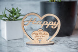 Personalised Freestanding Heart for 13th 16th 18th 21st 30th 40th Birthday Gift Message