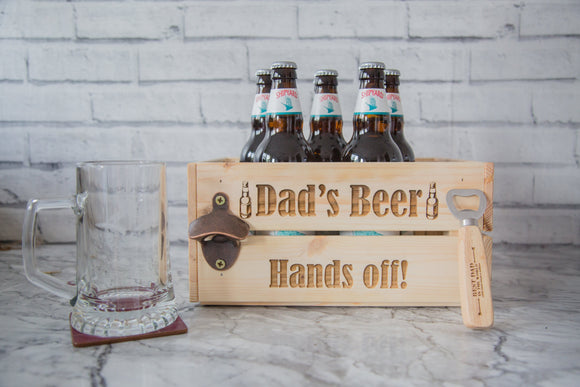 Best Dad Bundle Birthday Beer Crate Bottle Opener Any Age, Text or Font