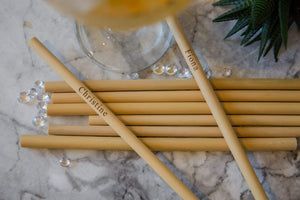Wedding Favor Bamboo Drinking Straws - Personalised Hen
