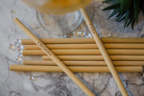 Wedding Favor Bamboo Drinking Straws - Personalised Hen