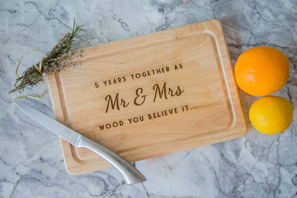 Anniversary Gift Personalised Chopping Board