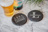 Engraved Slate Coaster Year of The Legend Birthday Gifts for Men Him