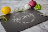 Premium Slate Cheese Board Personalised Circle Design