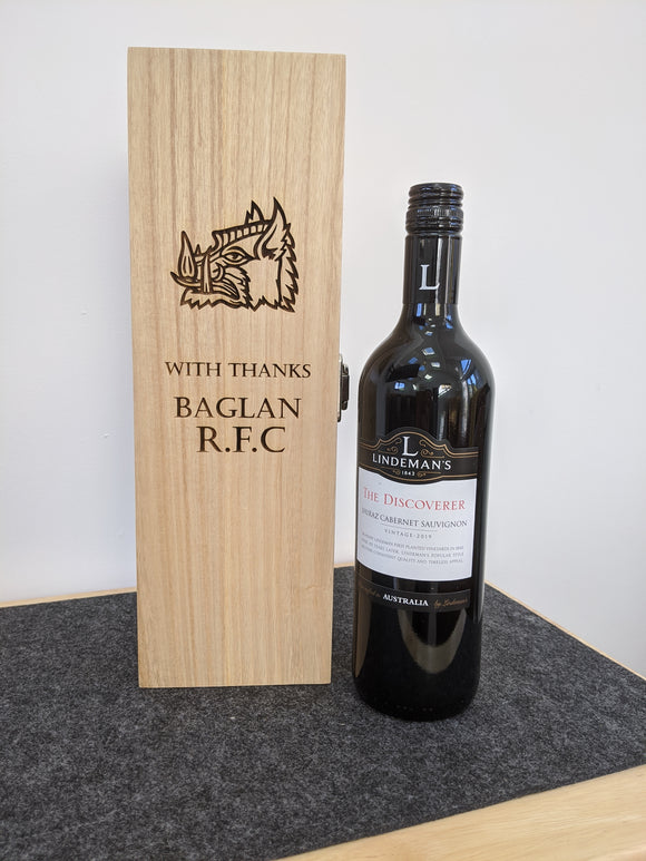 Personalised Engraved Wooden Wine Gift Box Birthday / Wedding / ANY TEXT