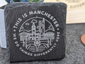 Manchester Slate Coaster Square